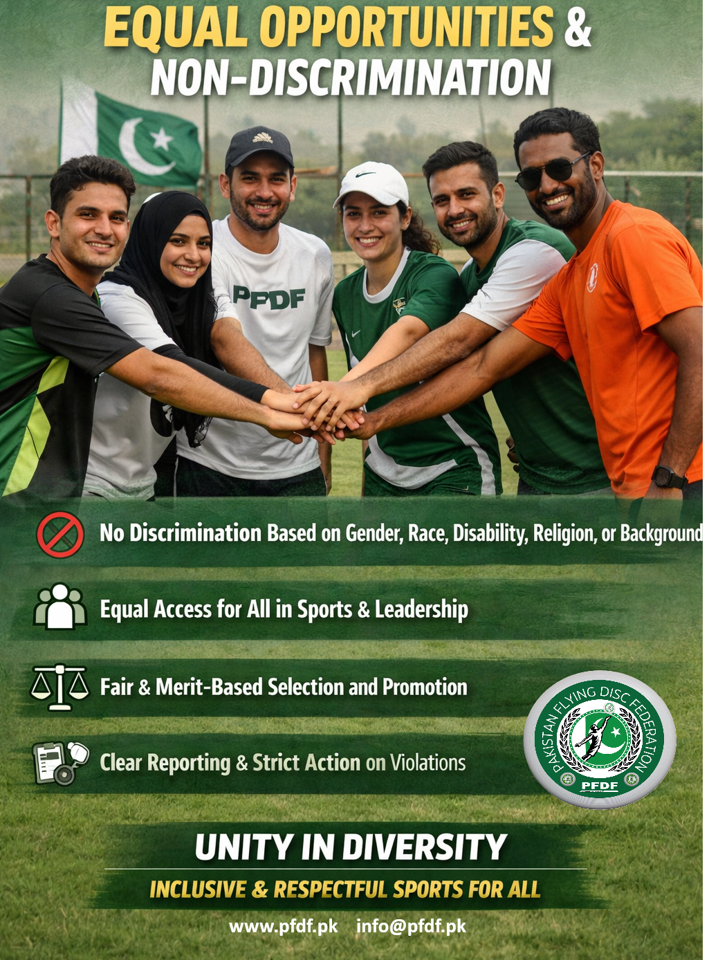Pakistan Flying Disc Federation Reinforces Commitment to Equal Opportunities and Non-Discrimination